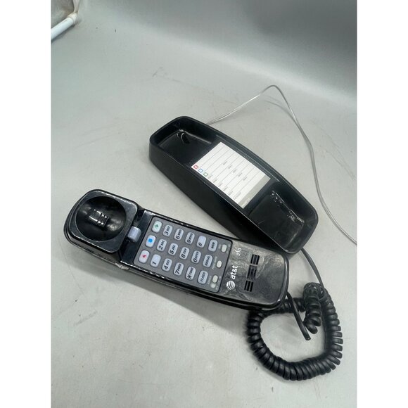 att&t 210 telephone landline black retro push button includes cords READ used sc - Picture 2 of 8